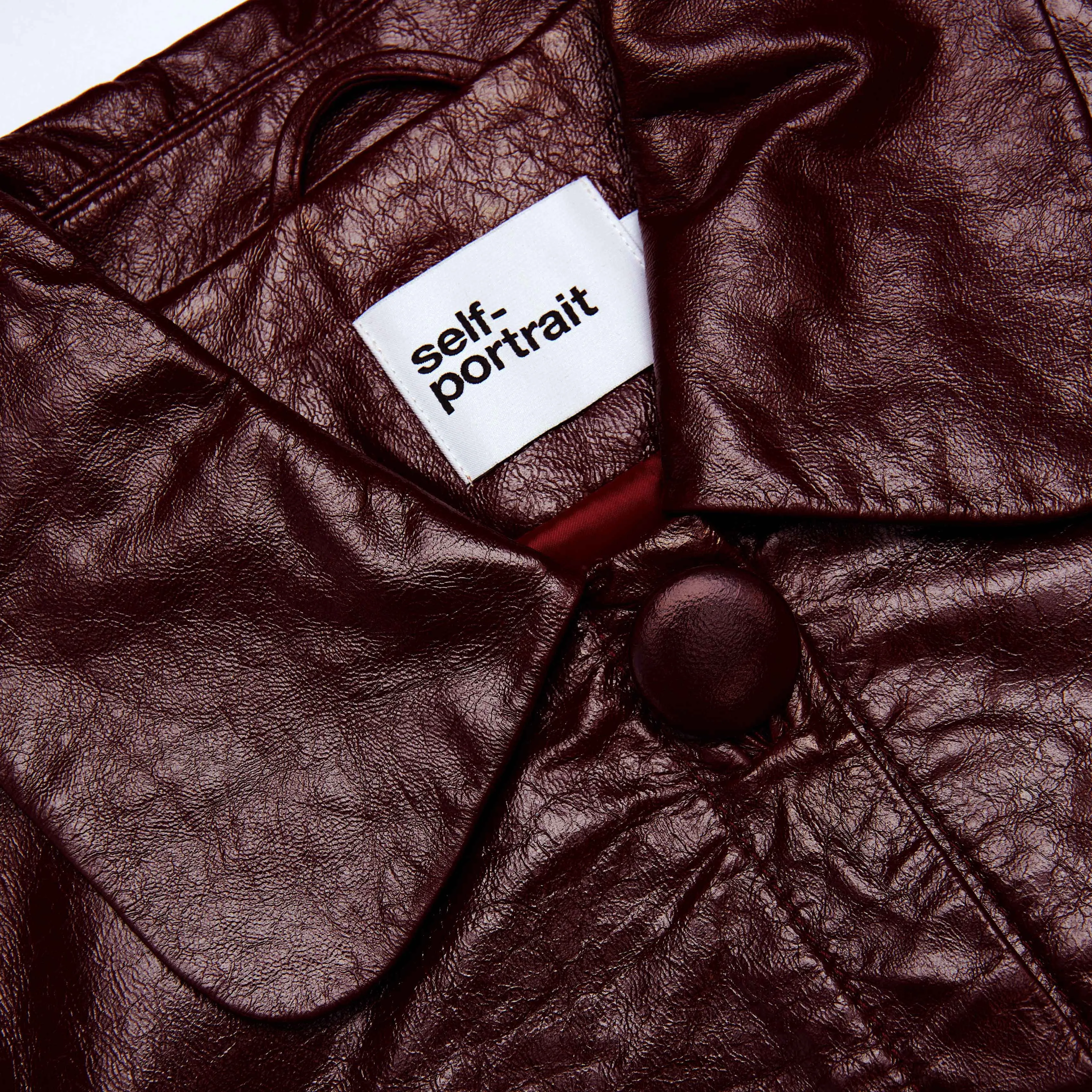 Burgundy Leather  Jacket Self Portrait