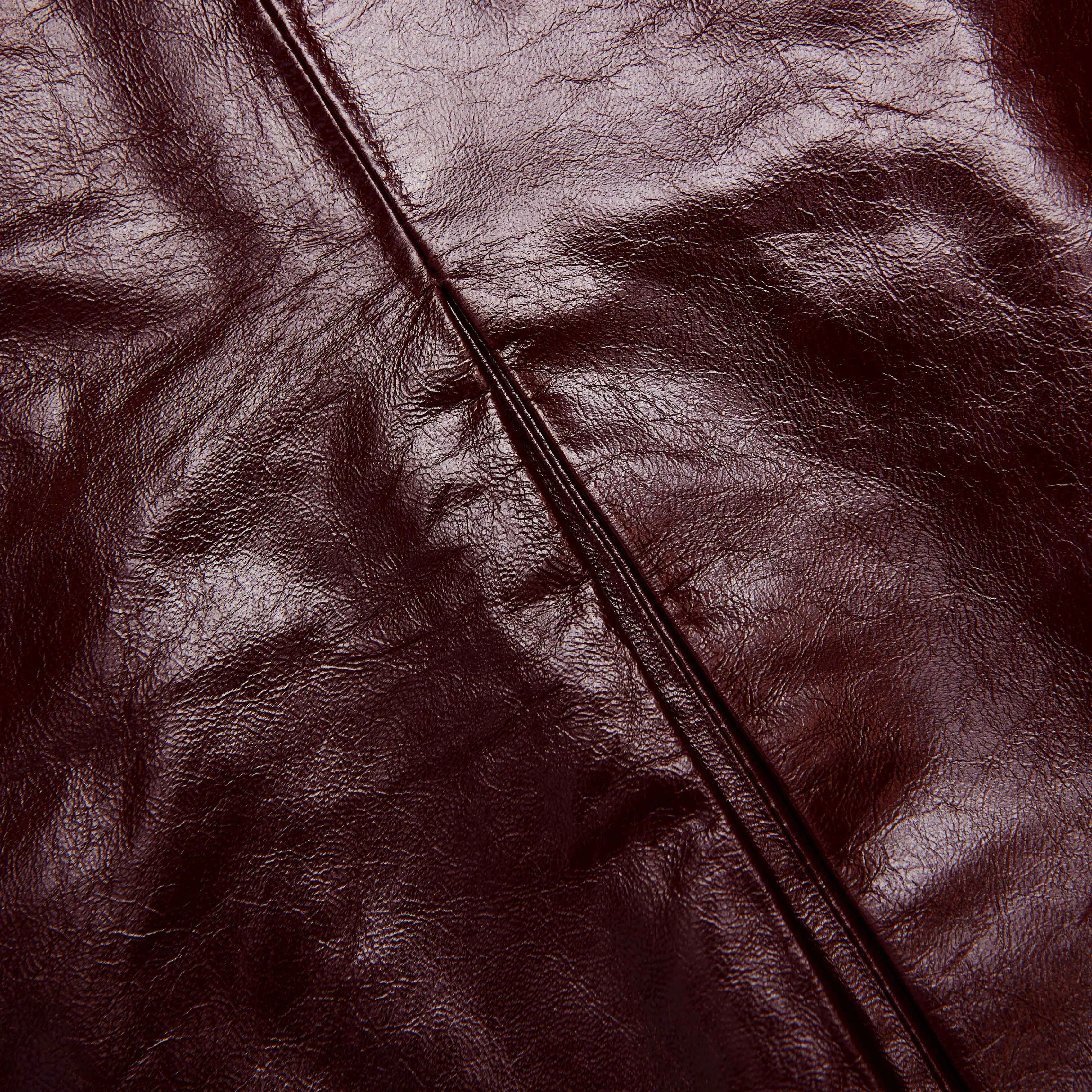 Burgundy Leather  Mini Skirt Self Portrait