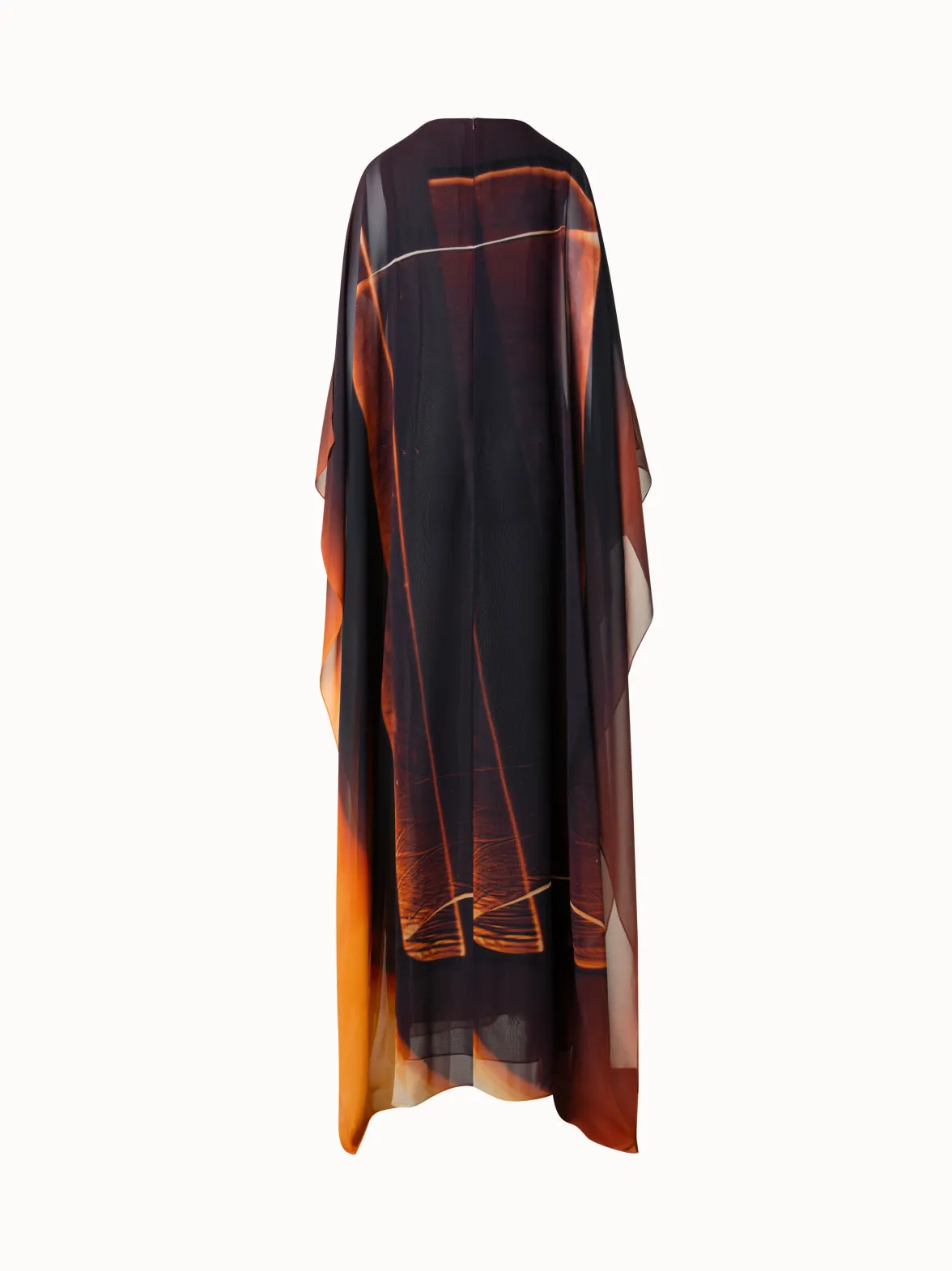 Caftan Silk Gown with Tube Print 