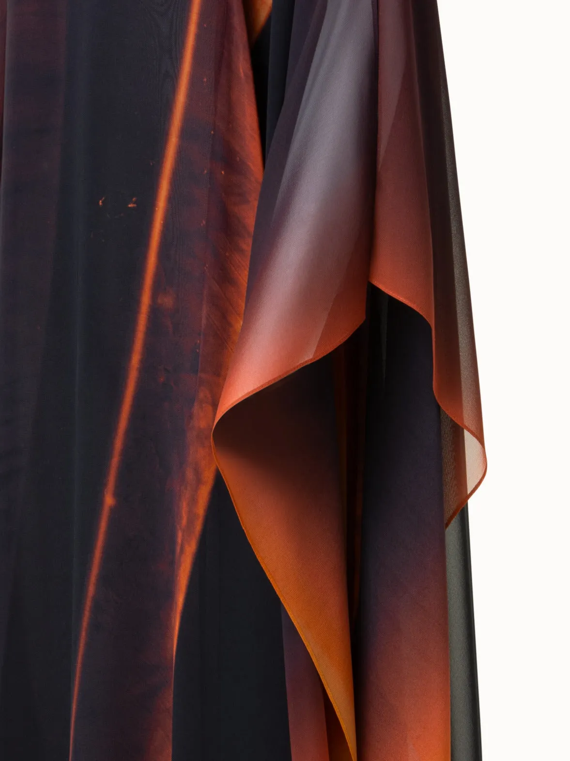 Caftan Silk Gown with Tube Print 