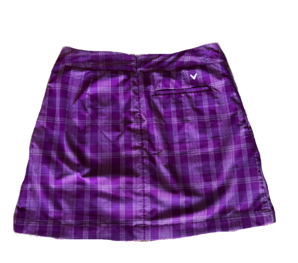 Callaway Purple Plaid Women's Golf Skort Size 8 MSP$79