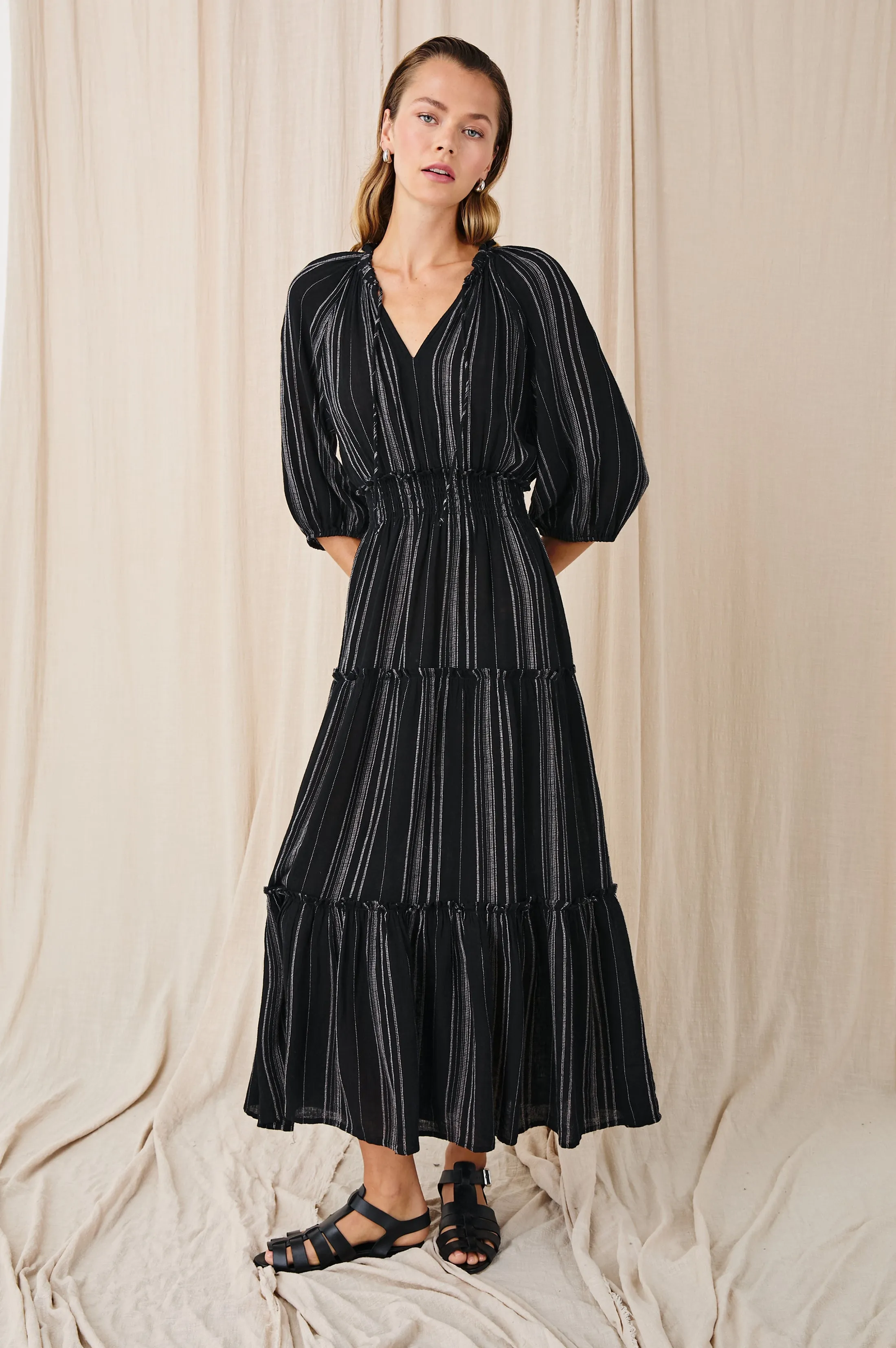 CATERINE DRESS - BALBOA STRIPE Rails