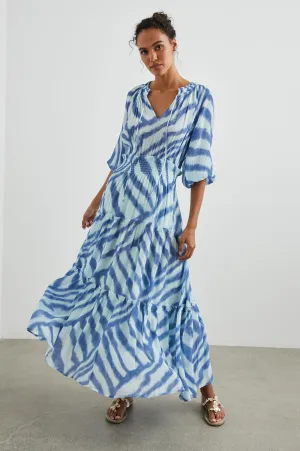 CATERINE DRESS - BLUE WATERCOLOR STRIPES Rails
