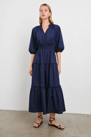 CATERINE DRESS - NAVY Rails