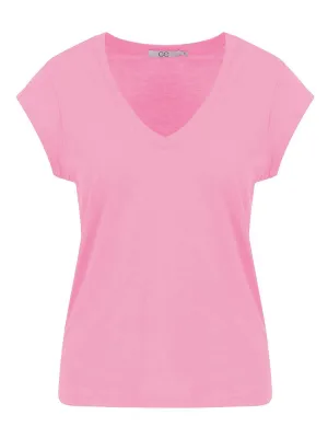 CC Heart Basic V-Neck T-Shirt Baby Pink