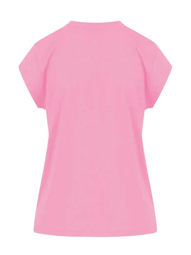 CC Heart Basic V-Neck T-Shirt Baby Pink