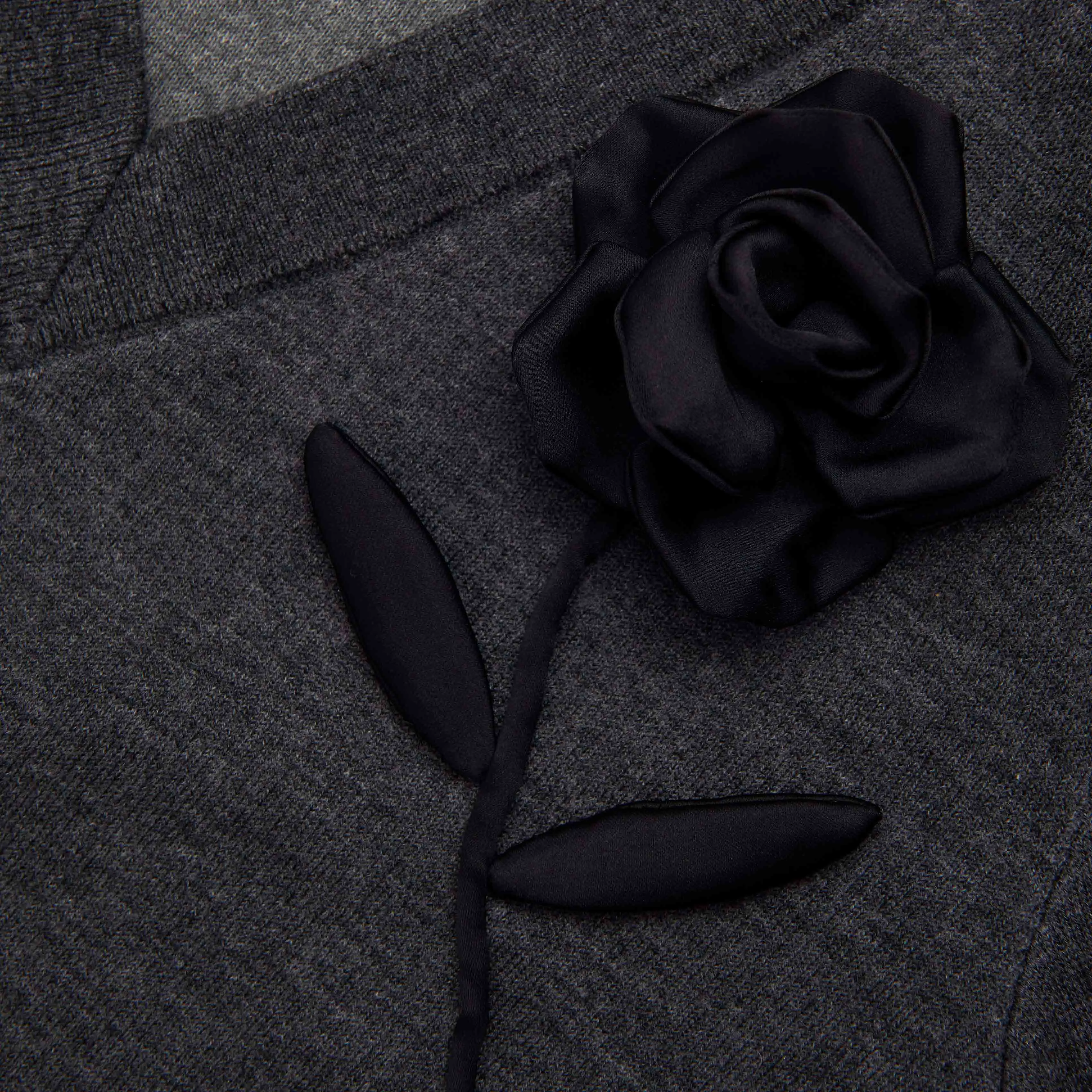 Charcoal Black Rose Jumper Self Portrait