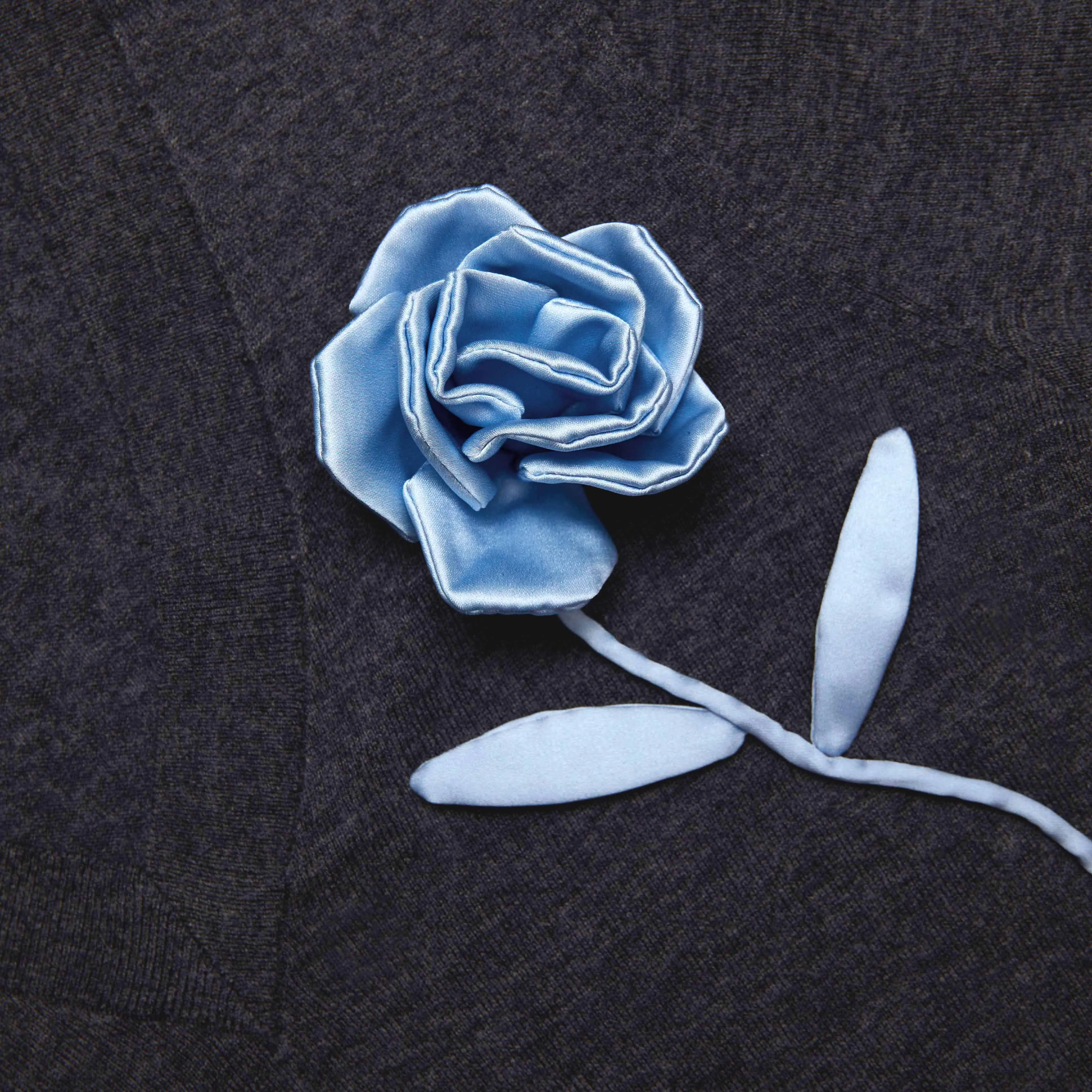 Charcoal Blue Rose Lightweight Jumper Self Portrait
