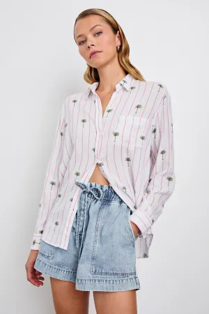 CHARLI SHIRT - PINK PALM STRIPE Rails
