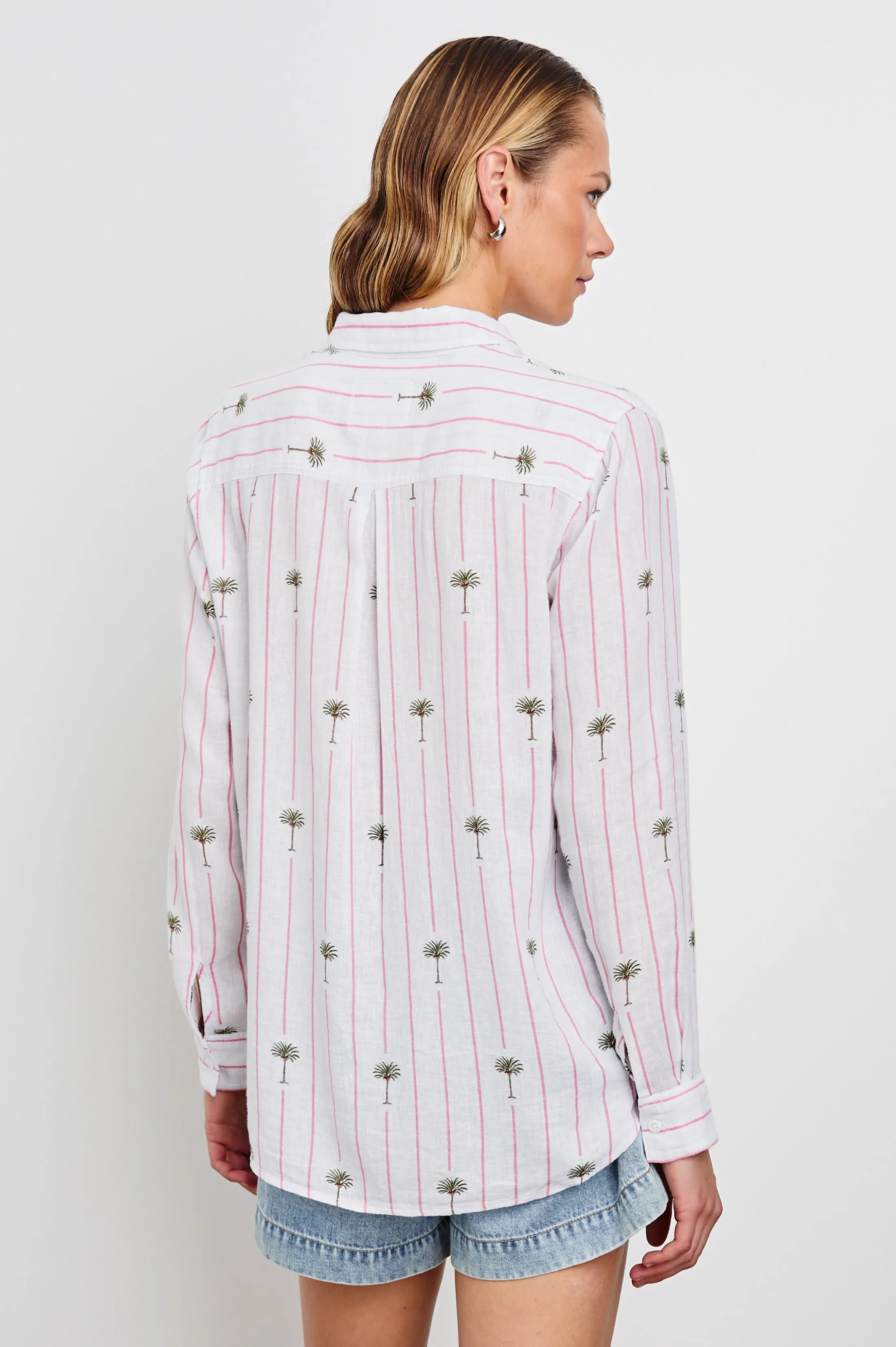 CHARLI SHIRT - PINK PALM STRIPE Rails