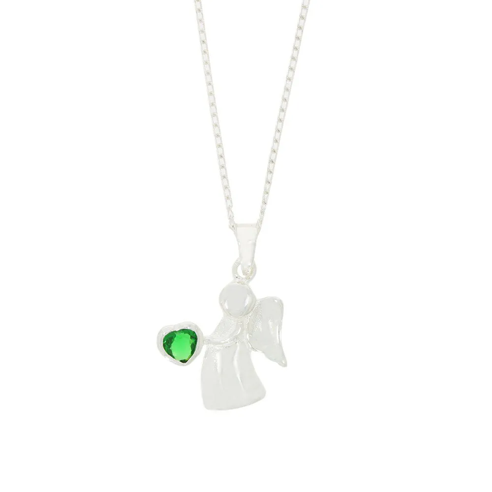Childrens Sterling Silver May Birthstone Necklace NC1017/2E