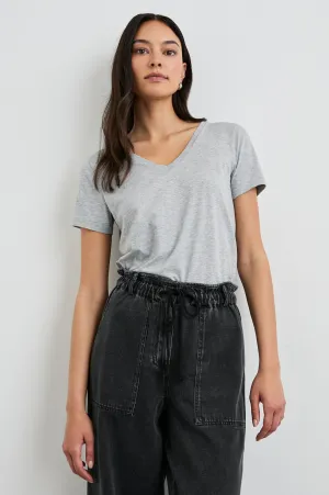 CLASSIC V NECK T-SHIRT - HEATHER GREY Rails