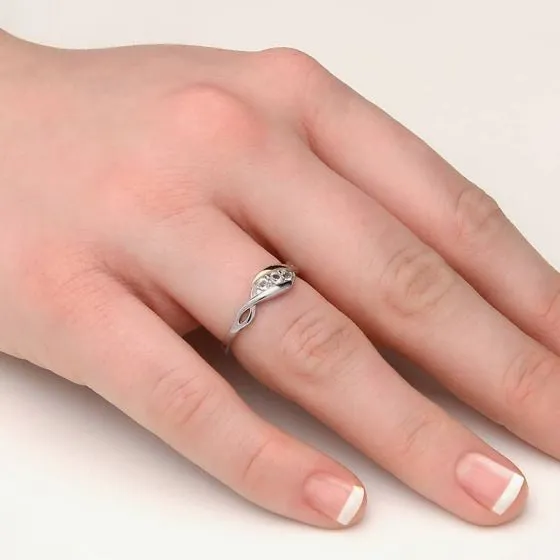 Clogau Past Present and Future Sterling Silver Ring 3SPPFR