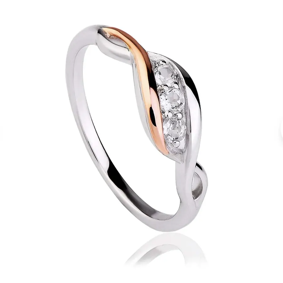 Clogau Past Present and Future Sterling Silver Ring 3SPPFR