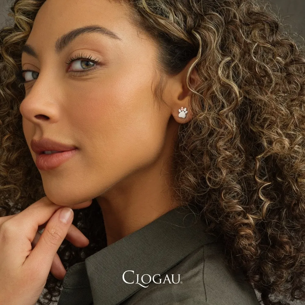 Clogau Paw Prints On My Heart Stud Earrings 3SPWP0616