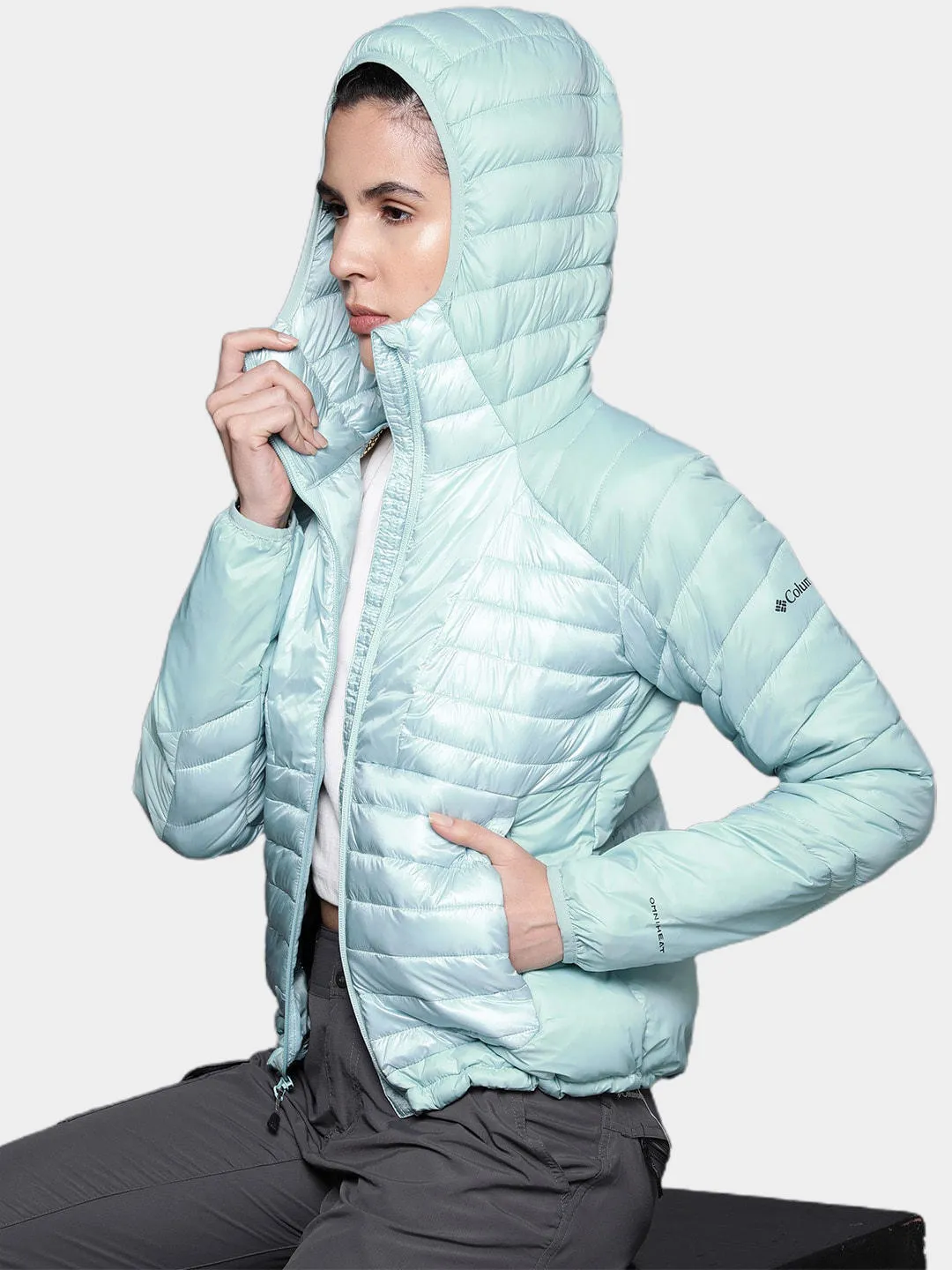 Columbia Women Blue Omni-Heat Infinity Labyrinth Loop Hooded Jacket