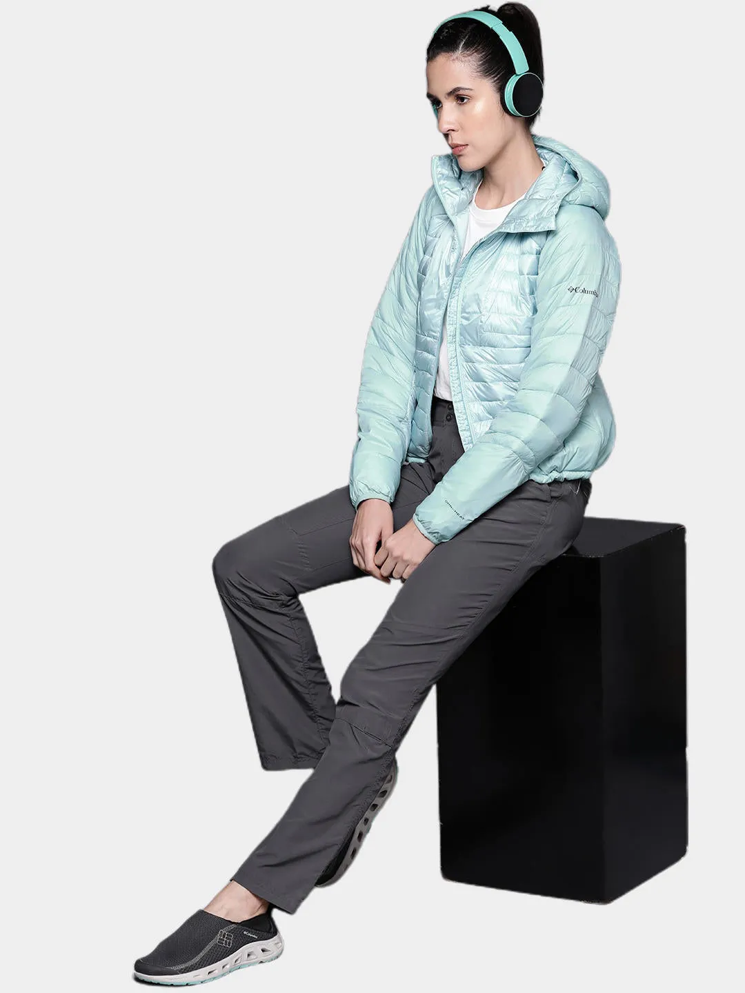 Columbia Women Blue Omni-Heat Infinity Labyrinth Loop Hooded Jacket