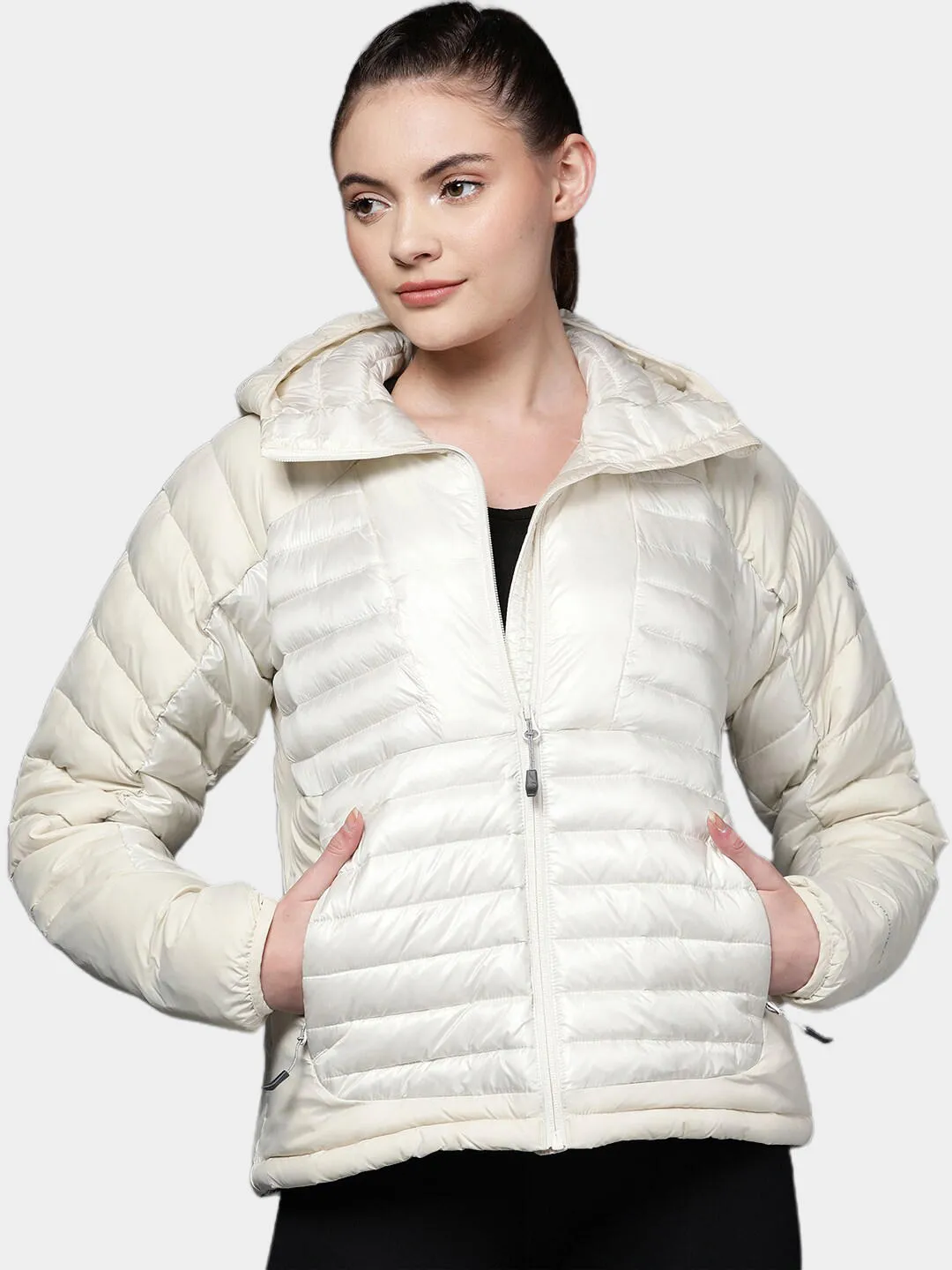 Columbia Women White Omni-Heat Infinity Labyrinth Loop Hooded Jacket