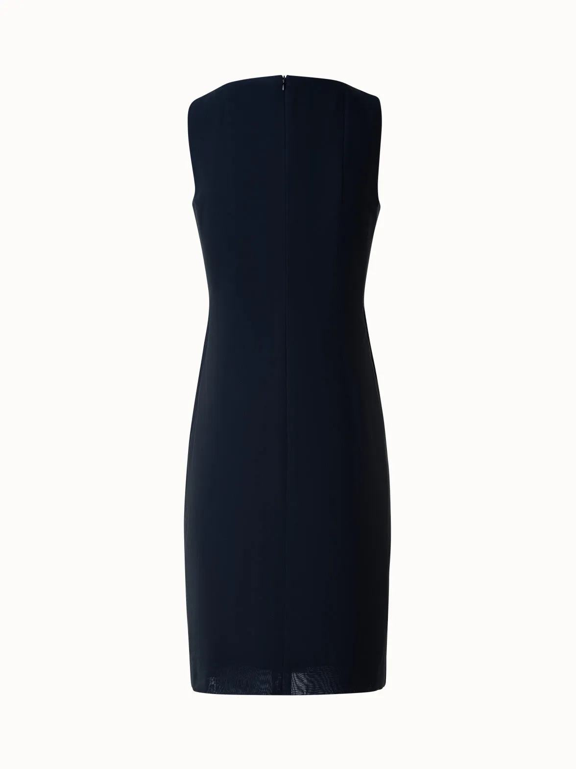 Cotton Sheath Dress with Stitched Pleats 