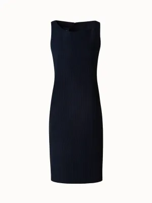 Cotton Sheath Dress with Stitched Pleats 