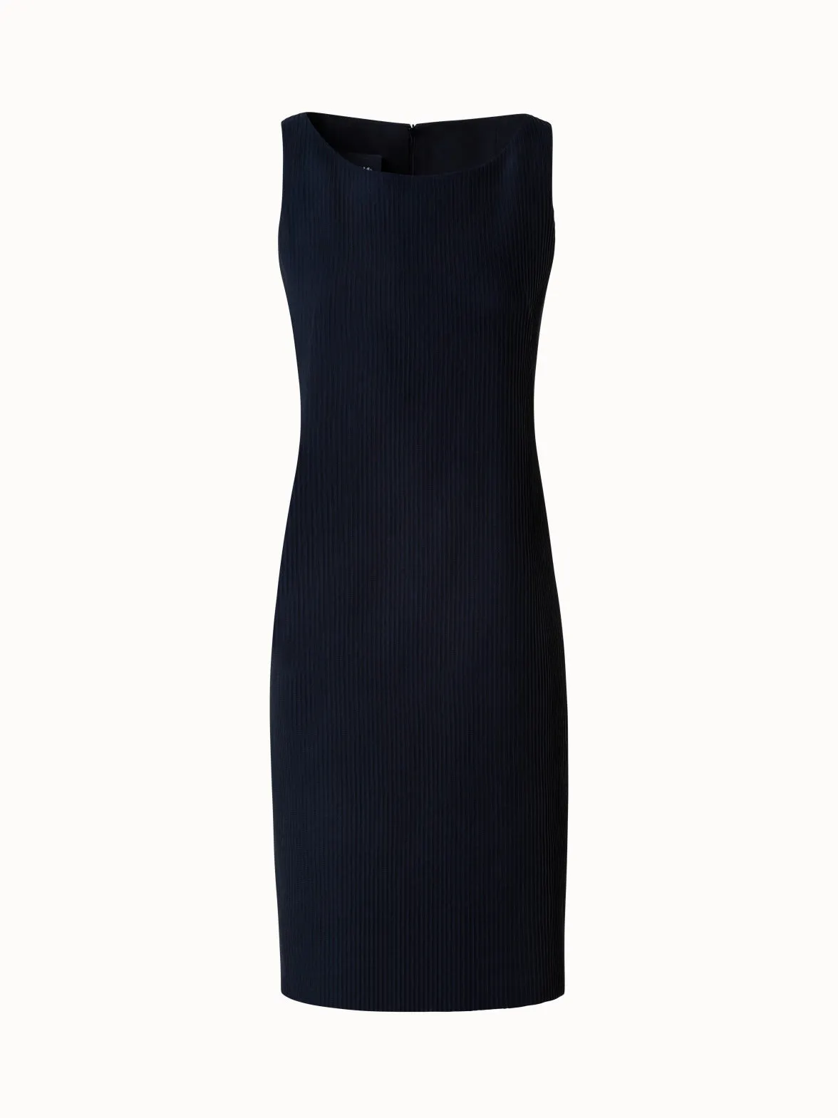 Cotton Sheath Dress with Stitched Pleats 