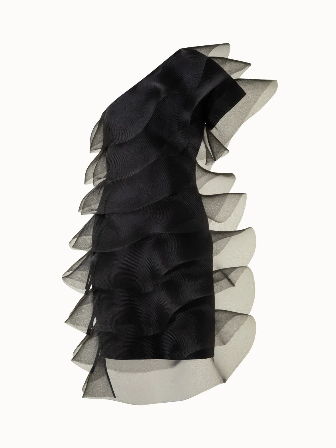 Cotton Silk Cocktail Dress with Waves 
