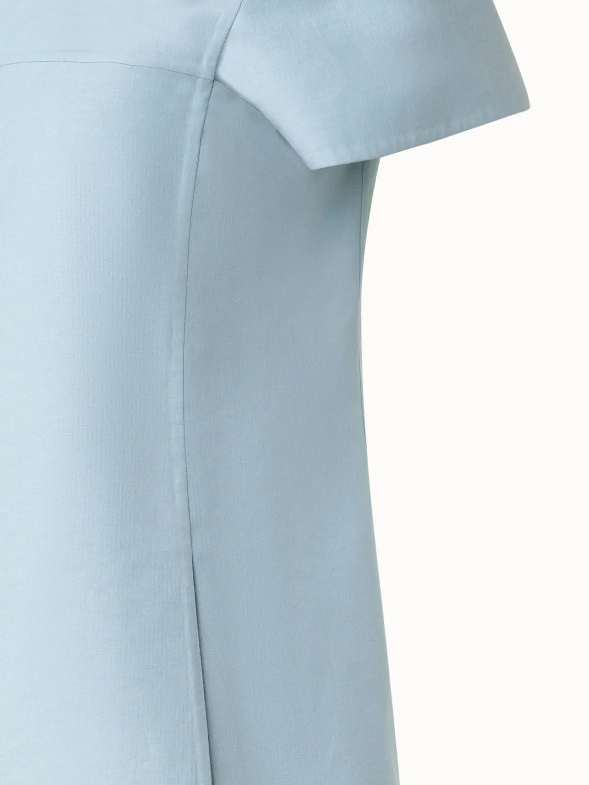 Cotton Silk Double-Face Polo Shirt Dress 