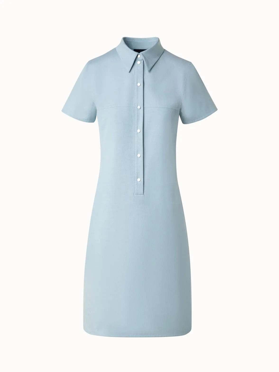 Cotton Silk Double-Face Polo Shirt Dress 