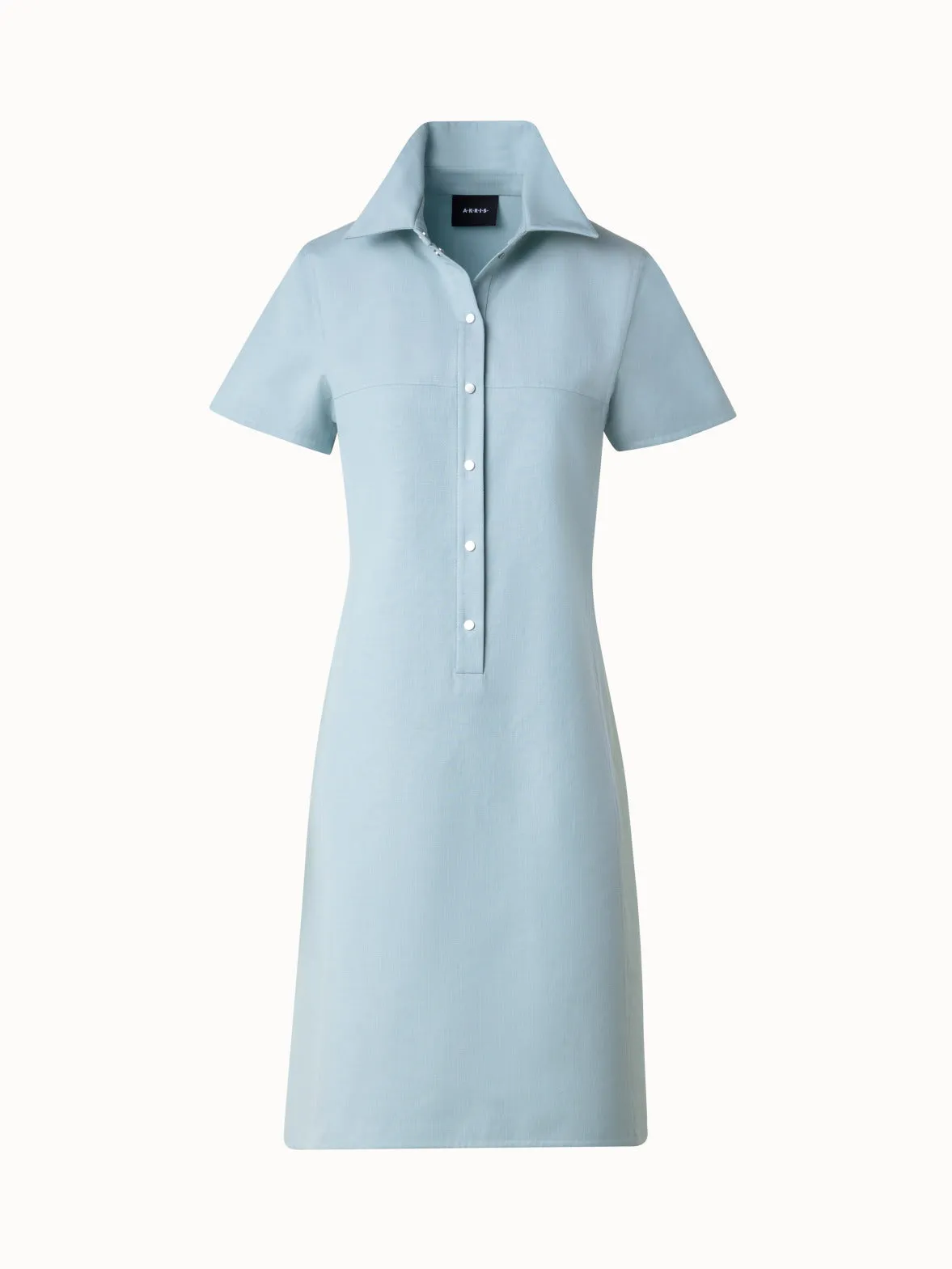 Cotton Silk Double-Face Polo Shirt Dress 