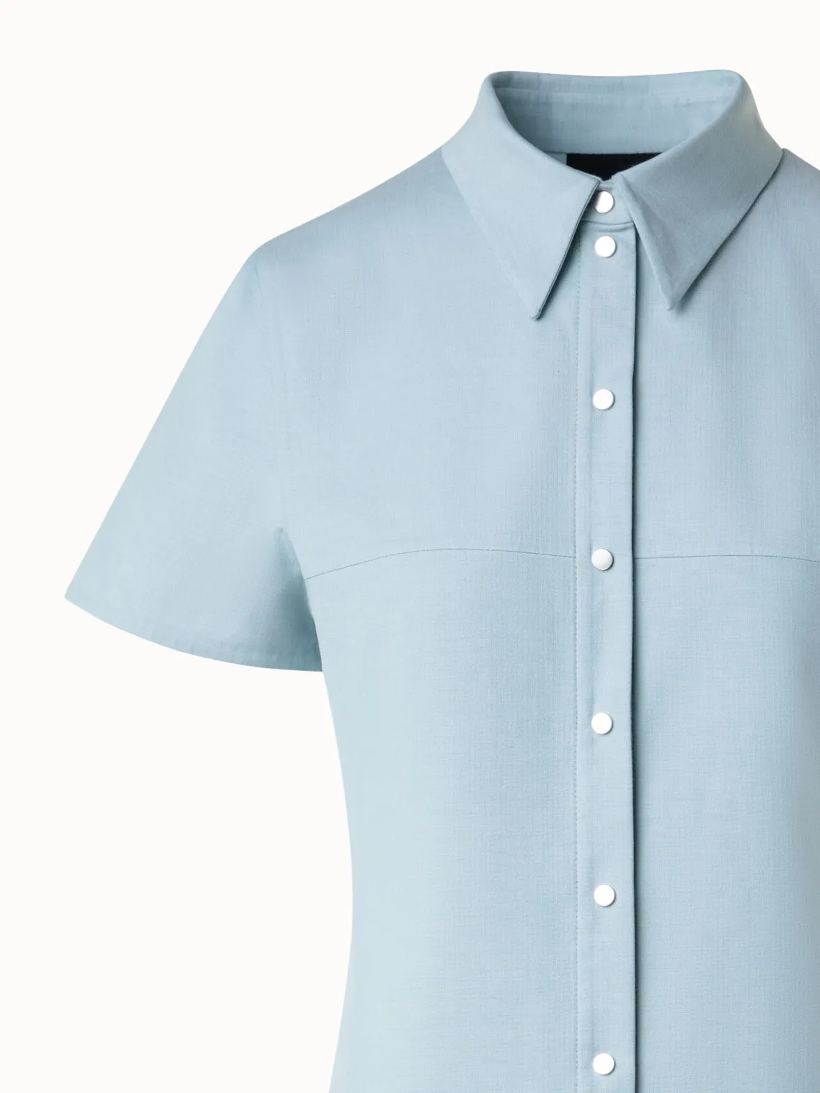 Cotton Silk Double-Face Polo Shirt Dress 
