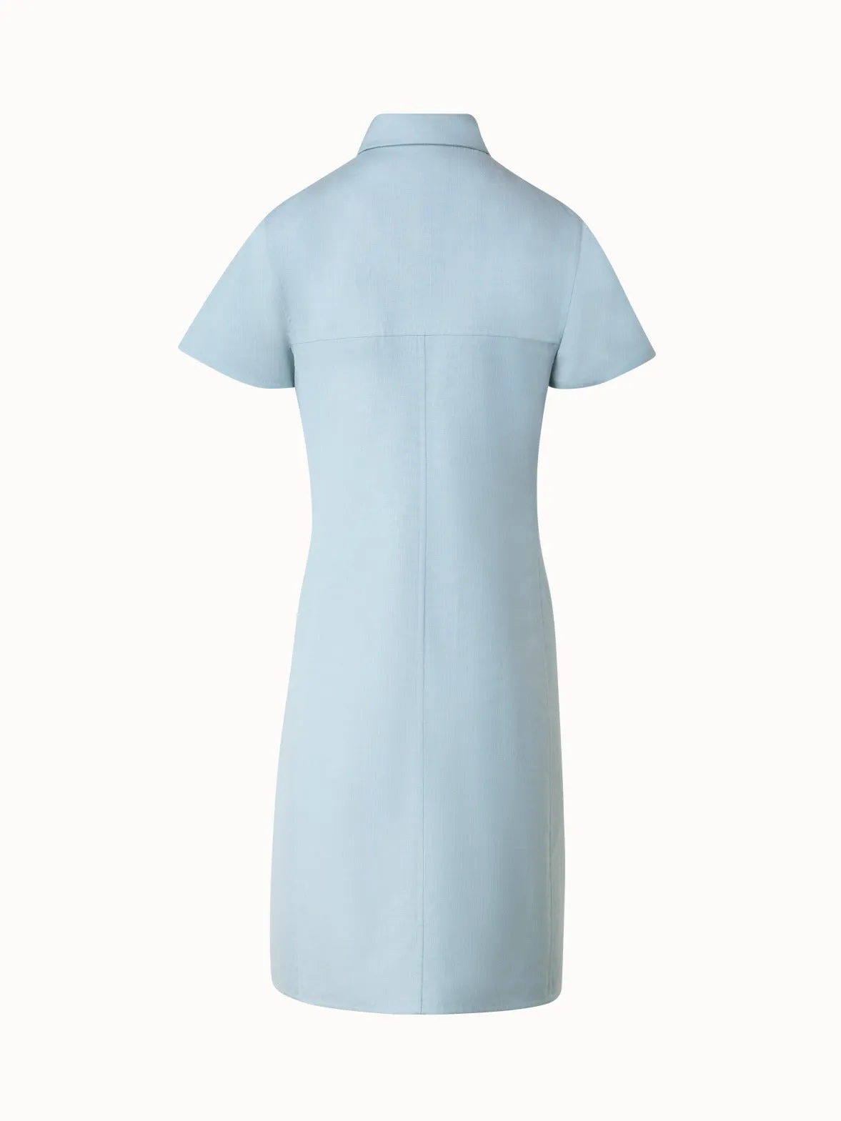 Cotton Silk Double-Face Polo Shirt Dress 