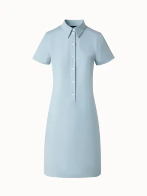 Cotton Silk Double-Face Polo Shirt Dress 