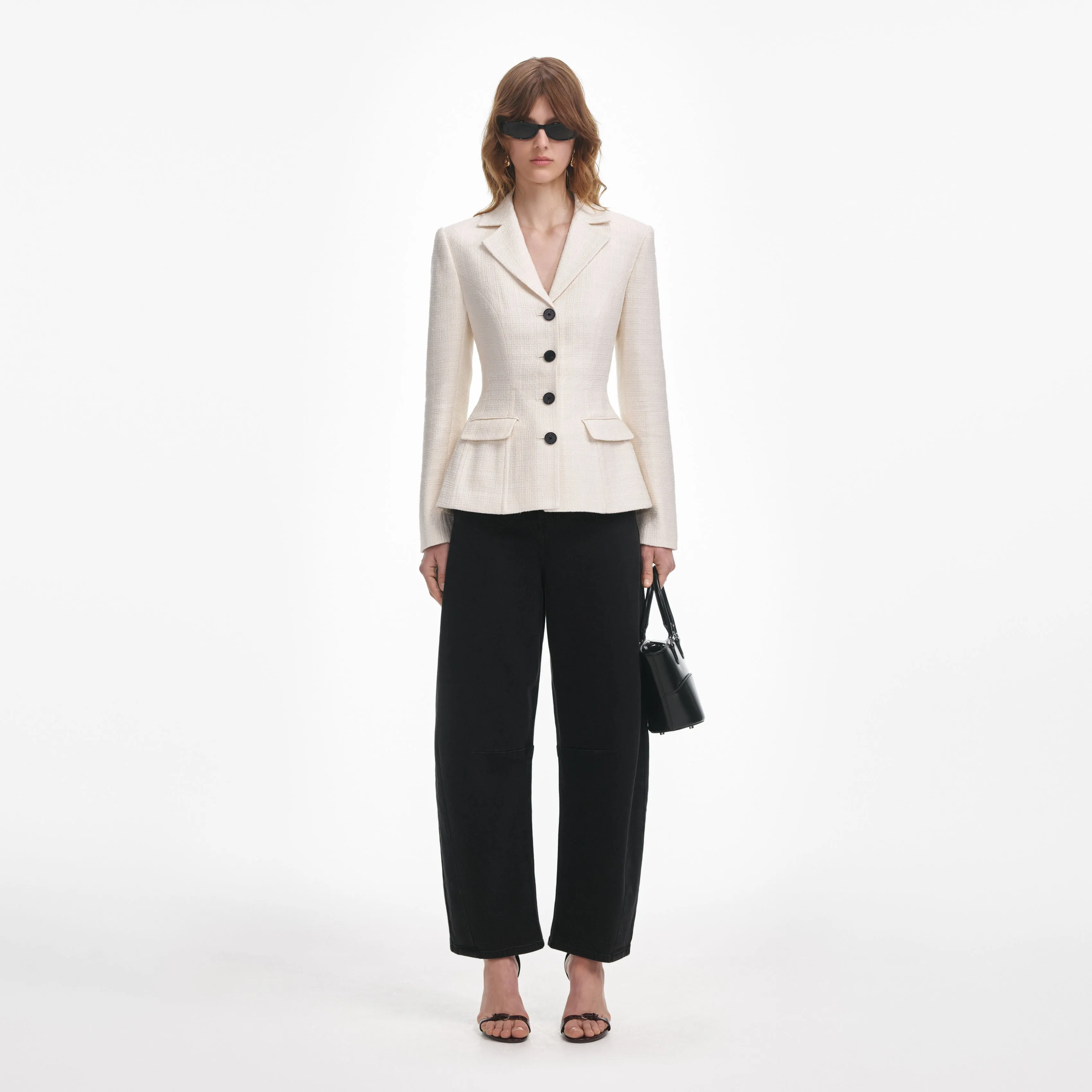 Cream Boucle Jacket Self Portrait
