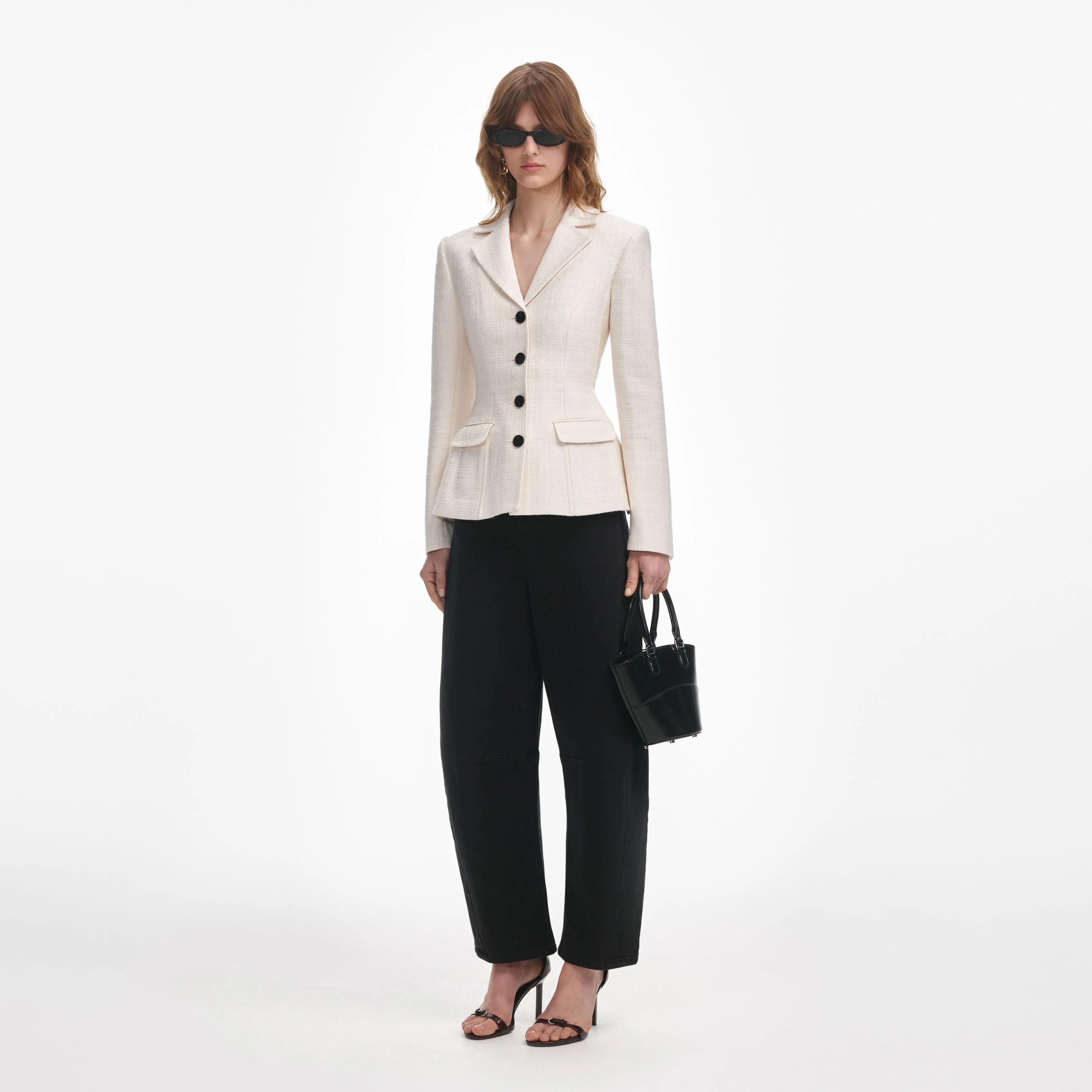 Cream Boucle Jacket Self Portrait