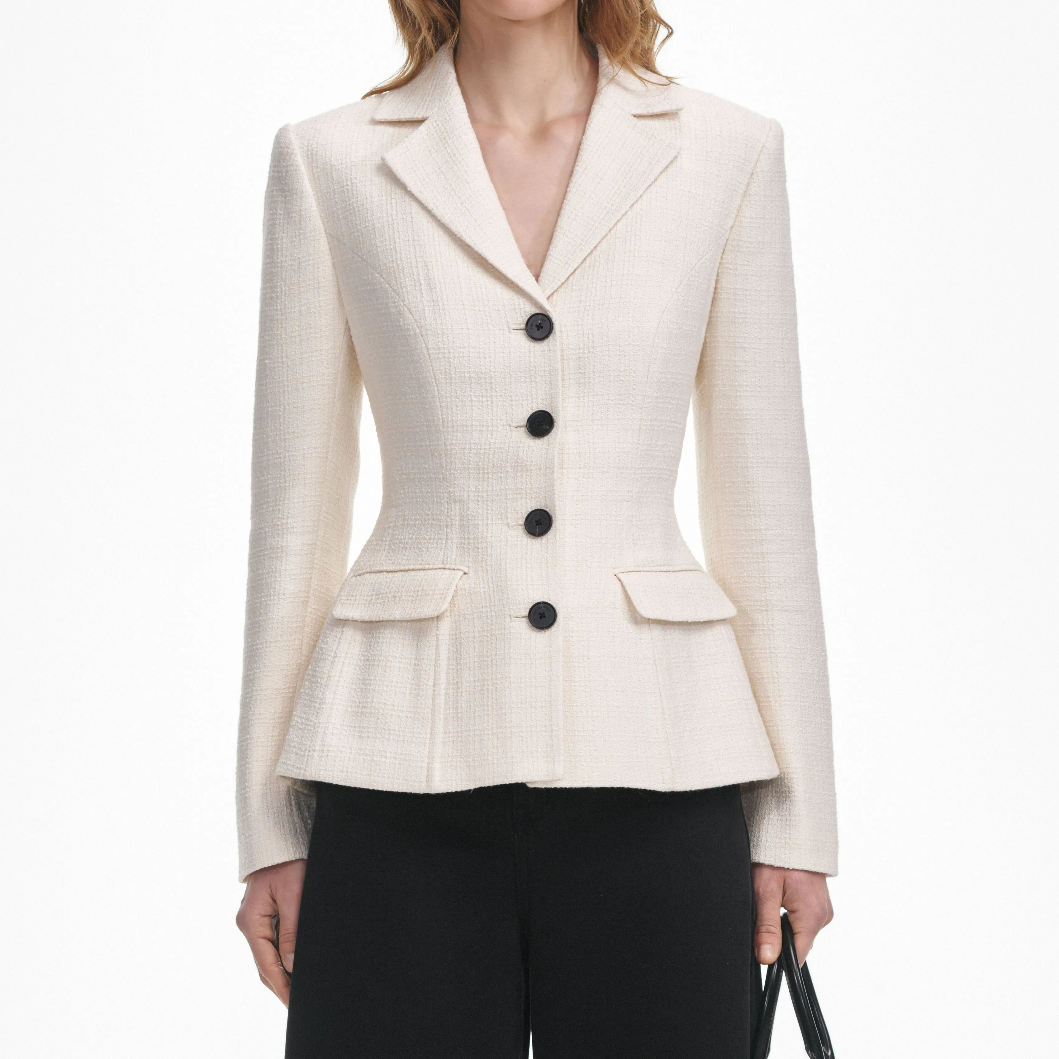 Cream Boucle Jacket Self Portrait