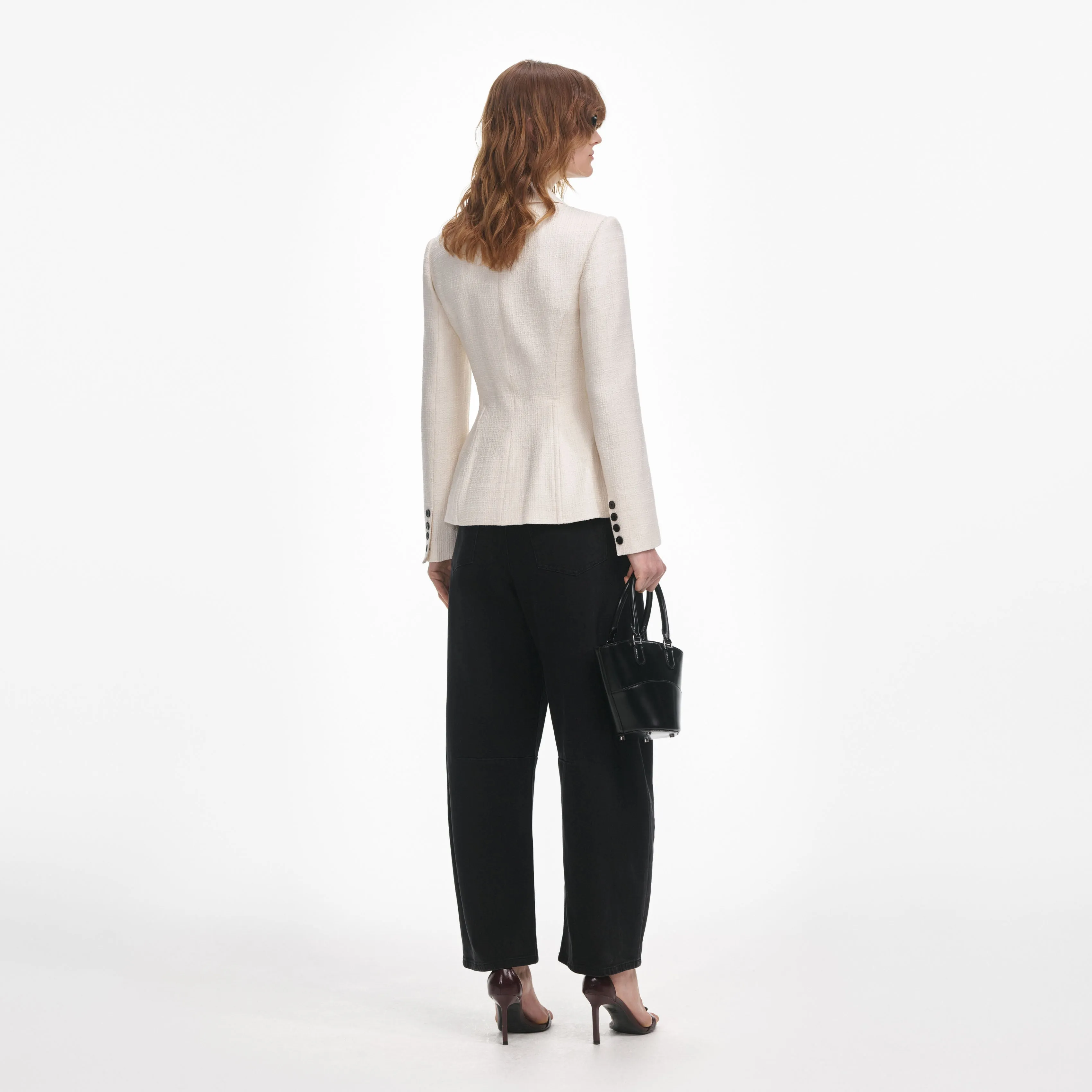 Cream Boucle Jacket Self Portrait
