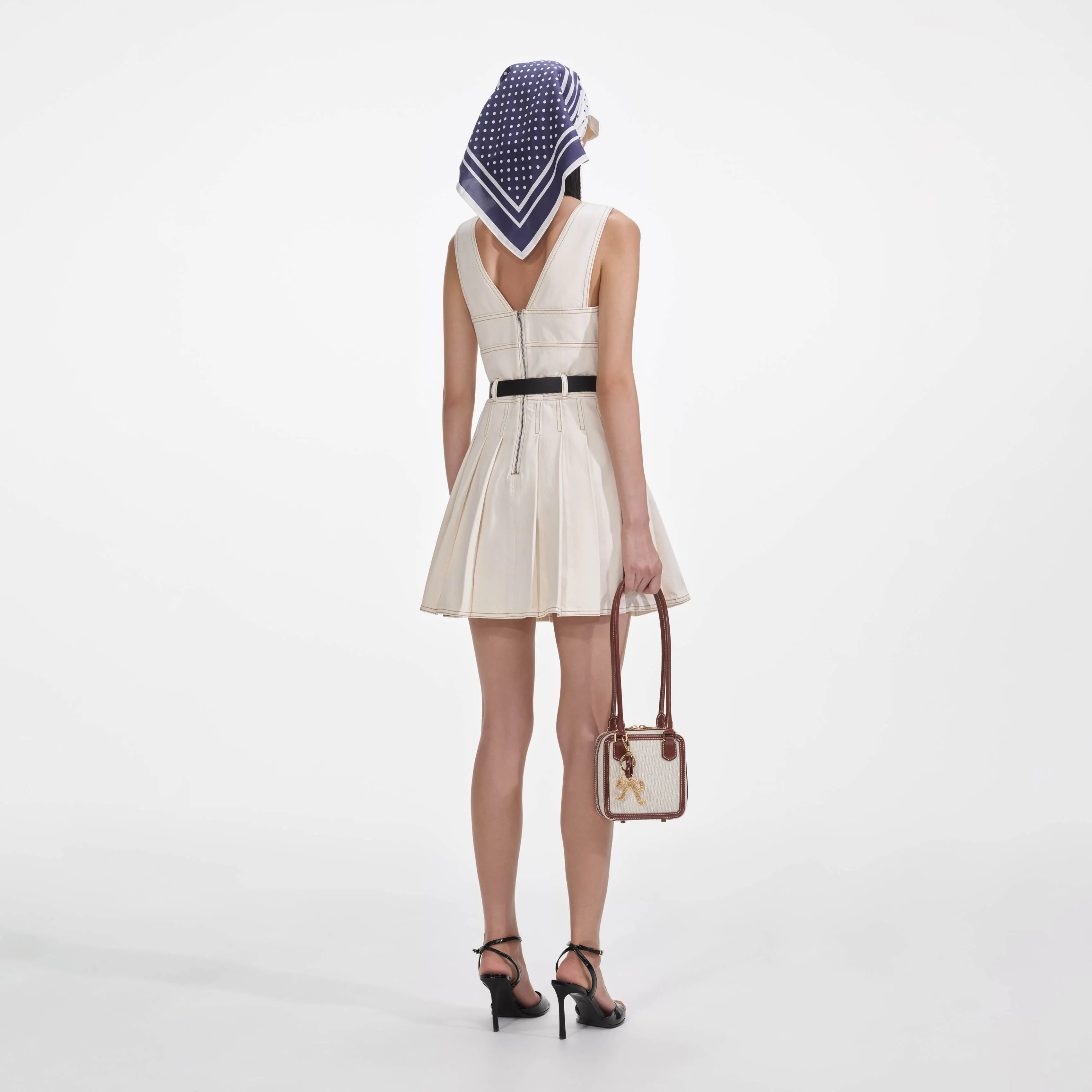Cream Denim Mini Dress Self Portrait