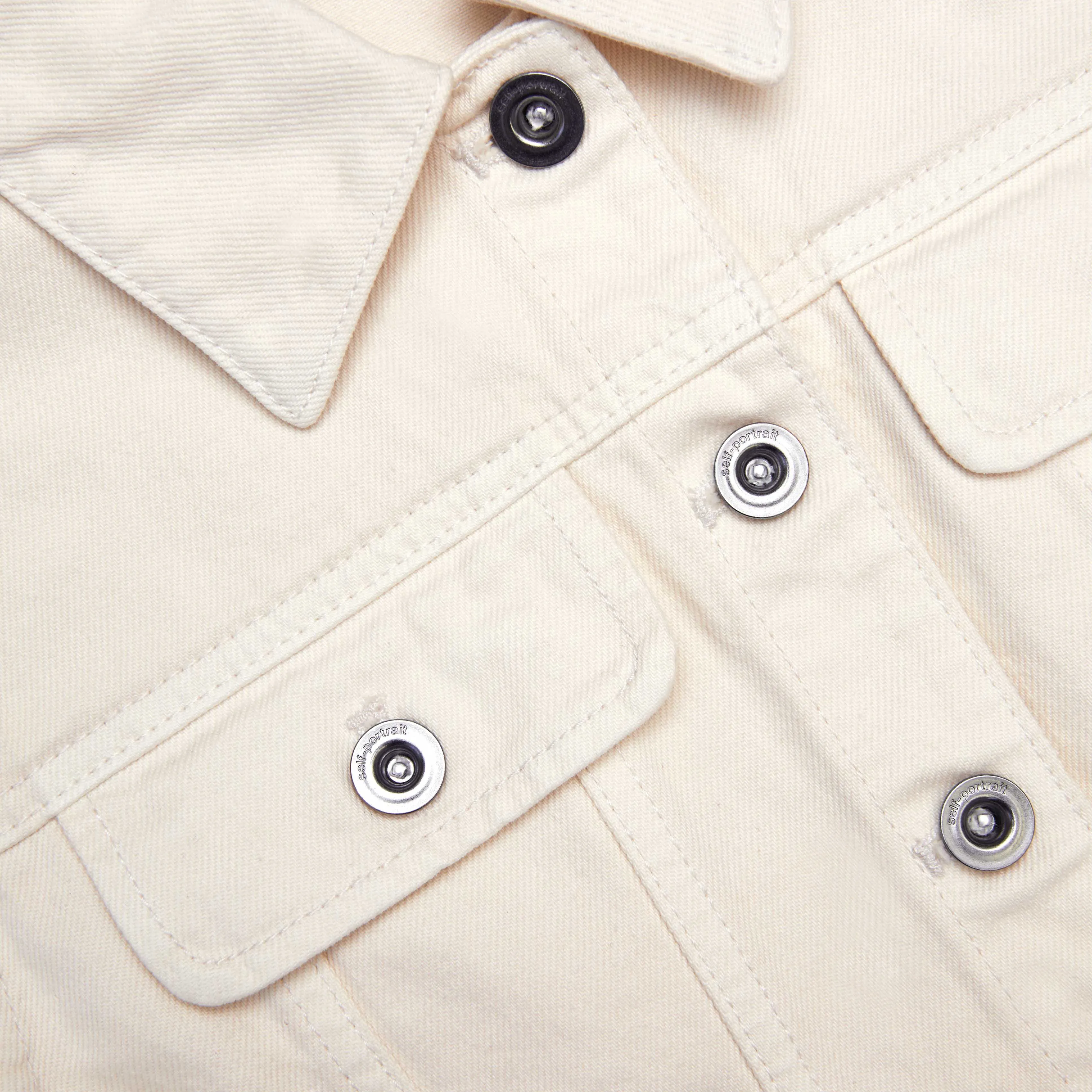 Cream Denim Sleeveless Top Self Portrait