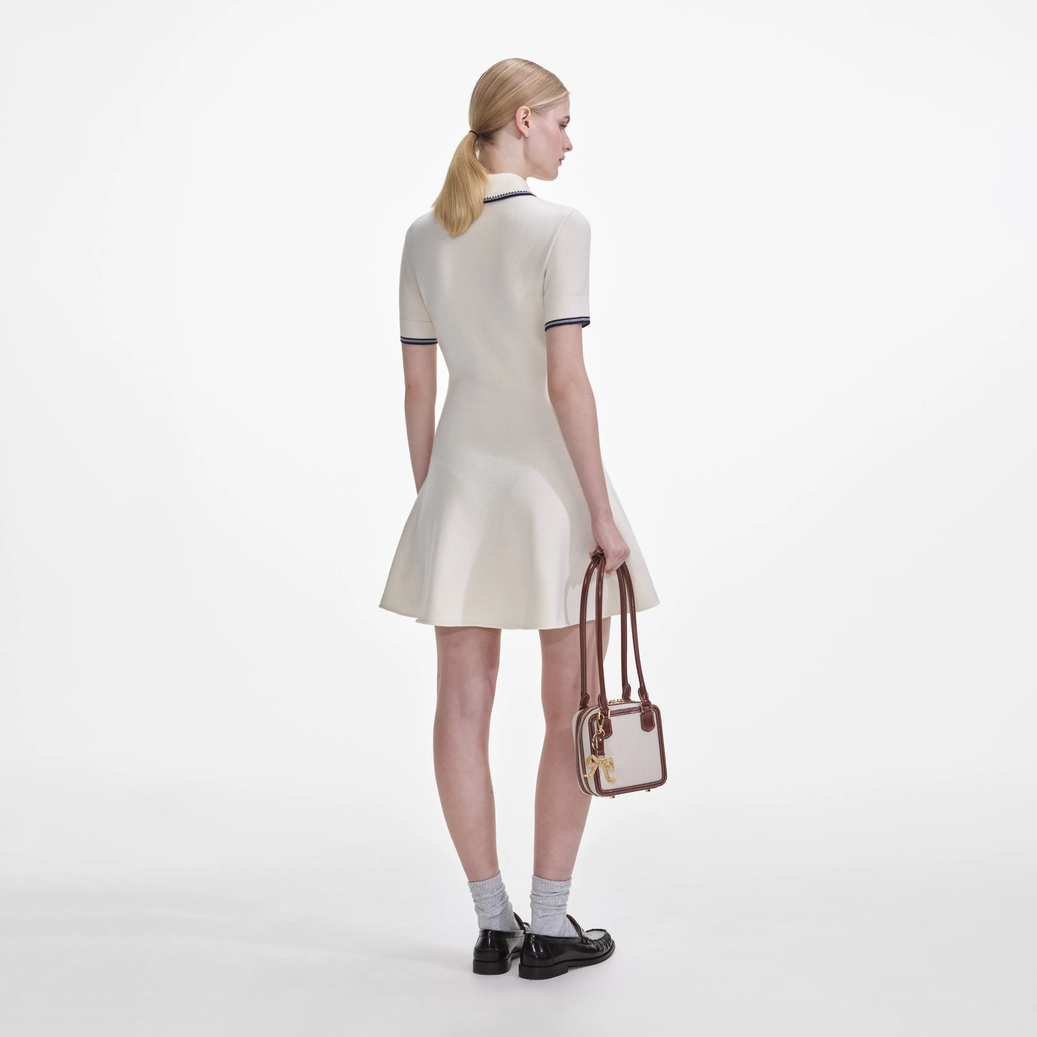 Cream Knit SP Mini Dress Self Portrait