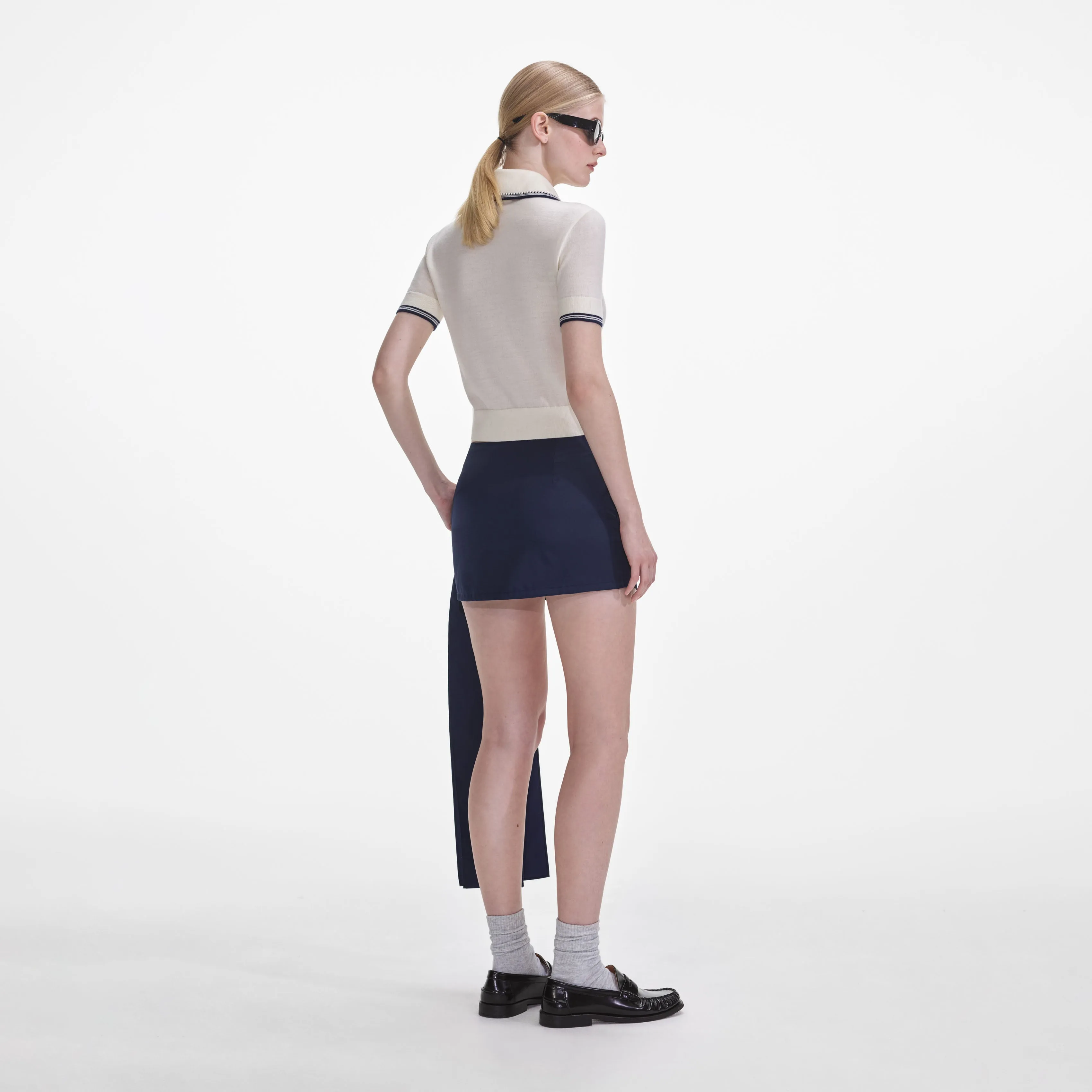 Cream Knit SP Polo Top Self Portrait