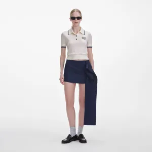 Cream Knit SP Polo Top Self Portrait