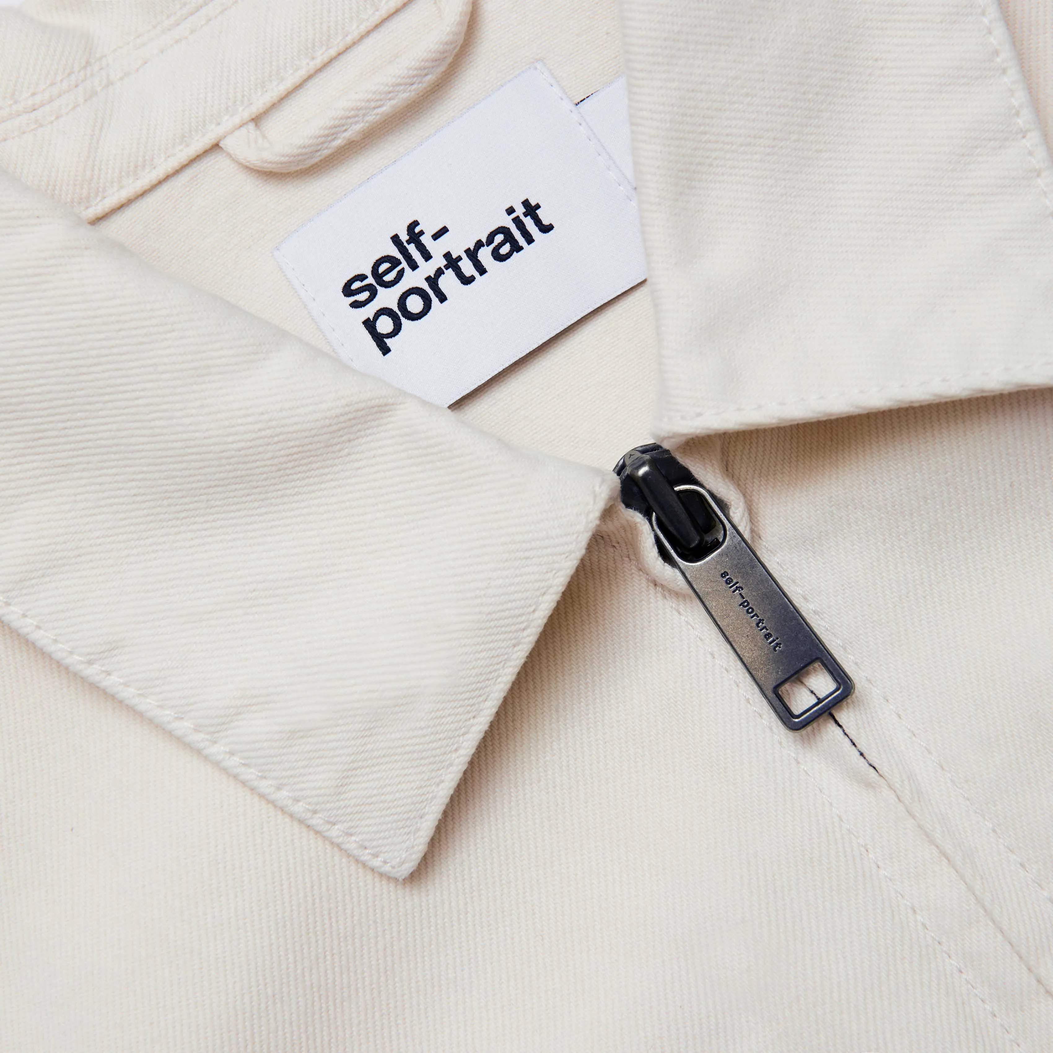 Cream Lightweight Denim Jacket Self Portrait