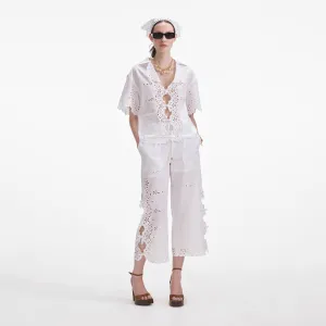 Cream Linen Embroidered Shirt Self Portrait