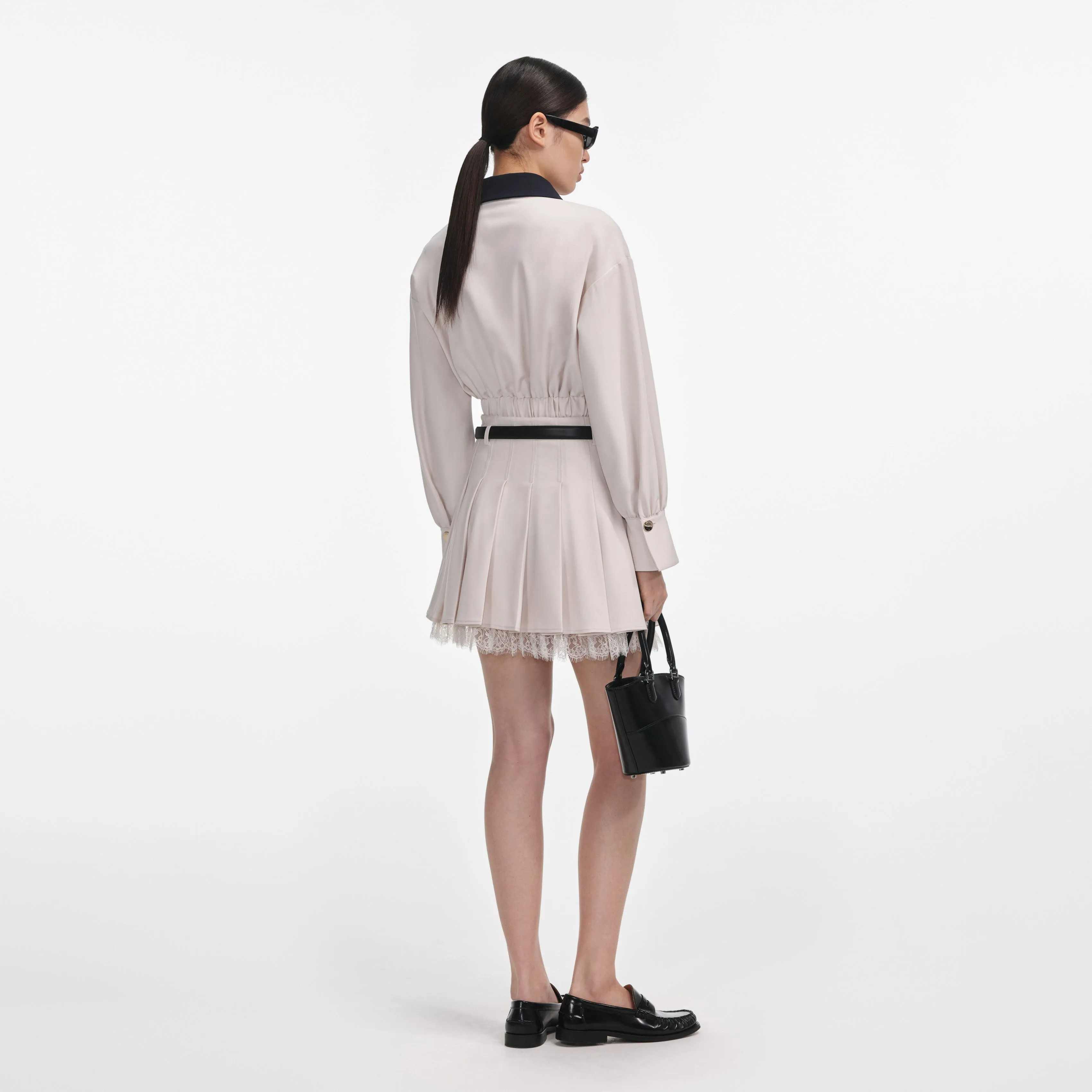 Cream Twill Contrast Collar Jacket Self Portrait