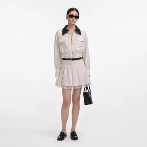 Cream Twill Contrast Collar Jacket Self Portrait
