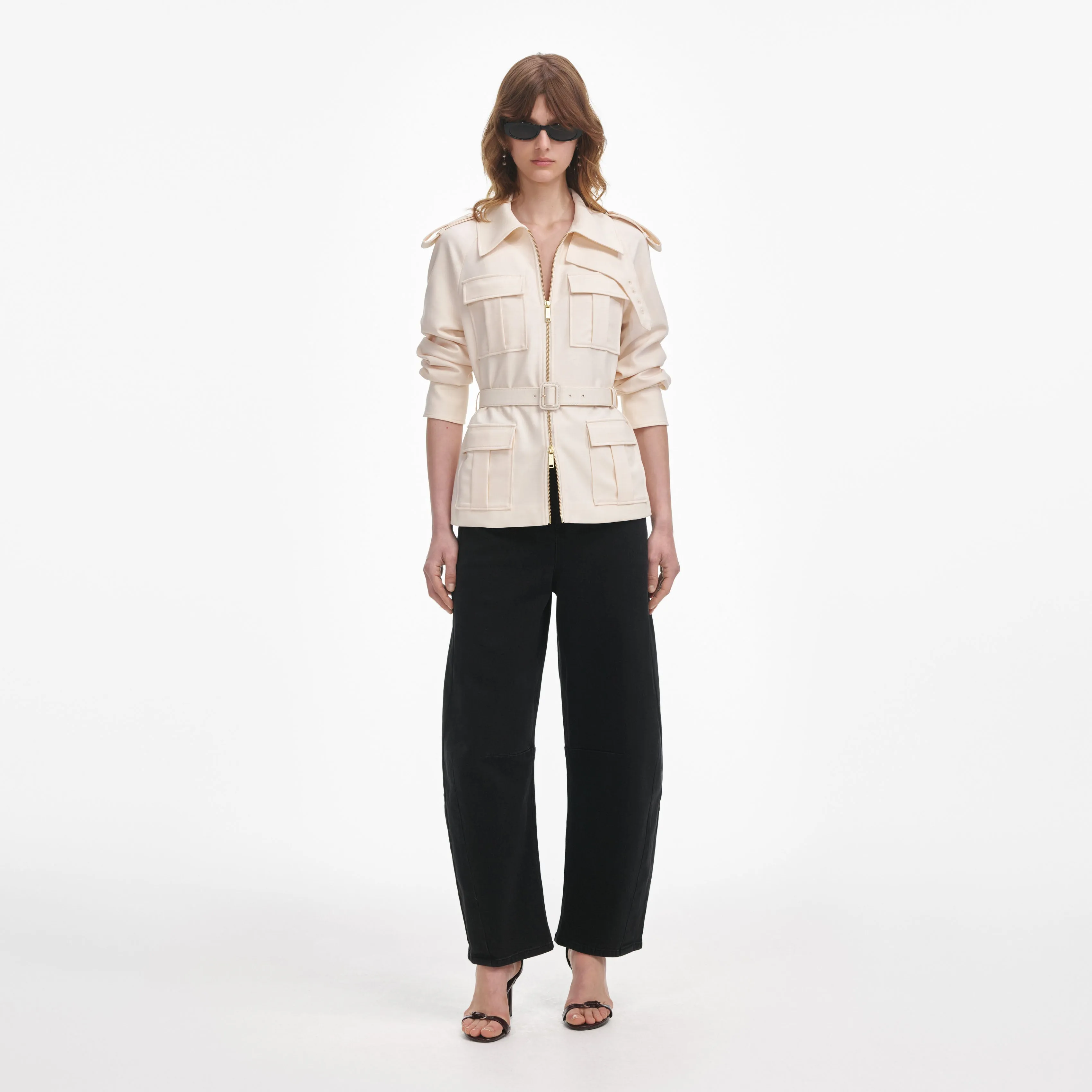 Cream Twill Jacket Self Portrait