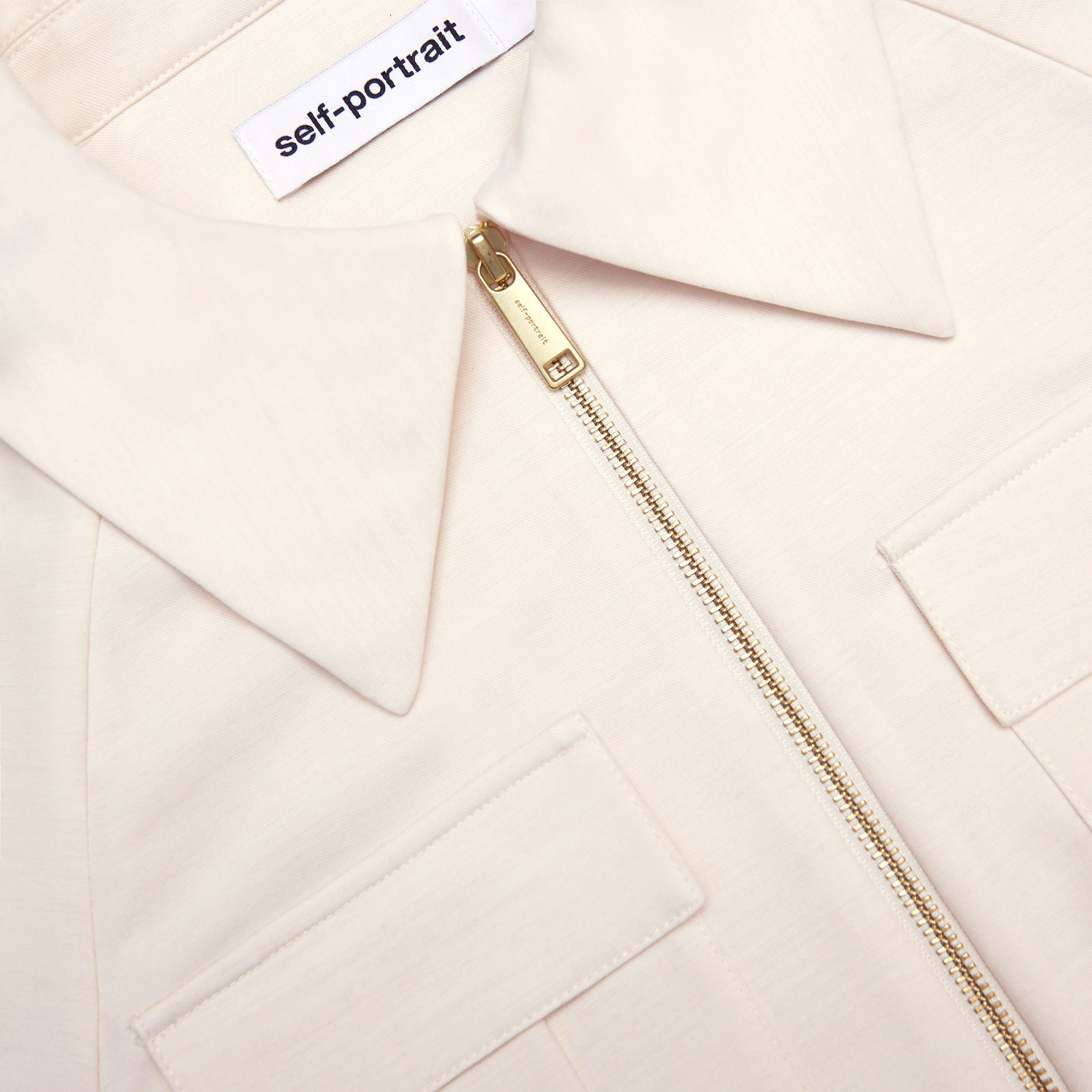 Cream Twill Midi Dress Self Portrait
