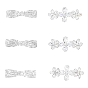 Crystal Bow & Daisy Hairclip Set