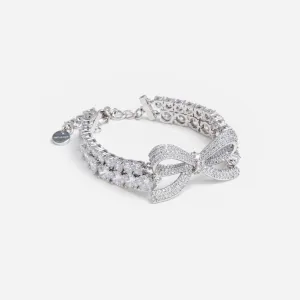 Crystal Bow Double Tennis Bracelet Self Portrait
