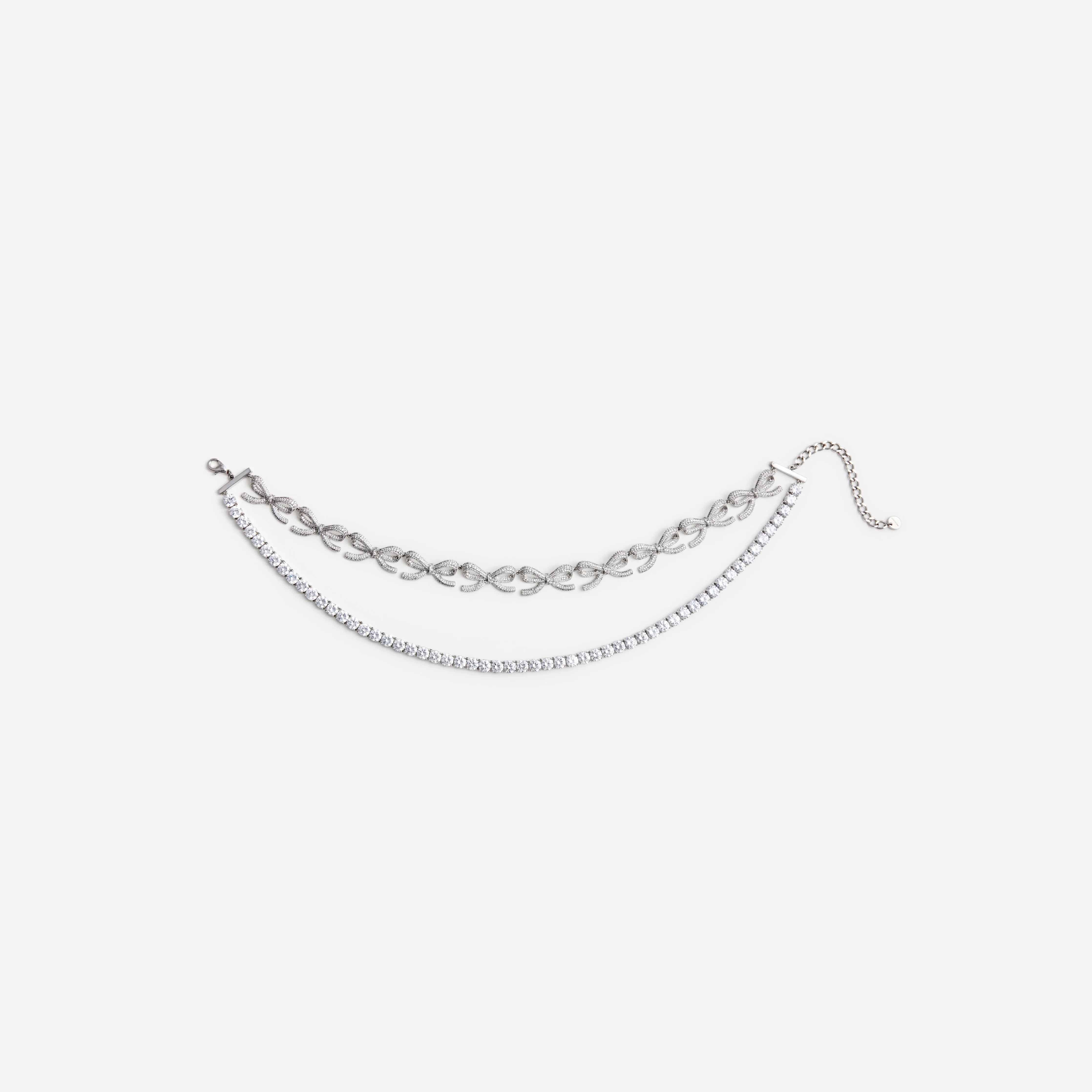 Crystal Bows Diamante Necklace Self Portrait